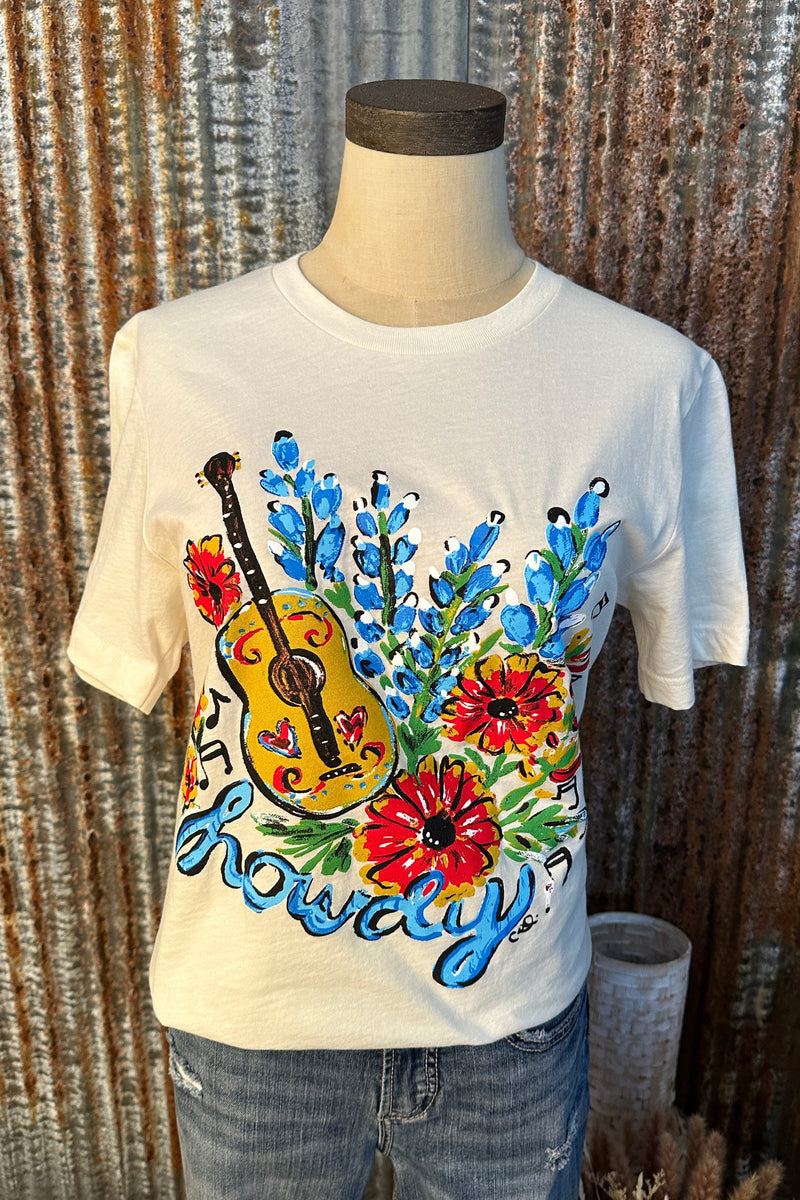 Howdy blue bonnet graphic tee